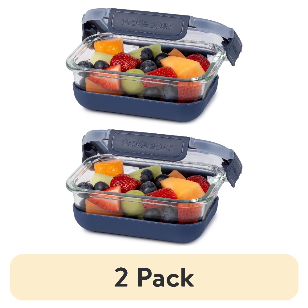 Meal Prep Glass Containers With Lids - Набор из 2 стеклянных контейнеров для