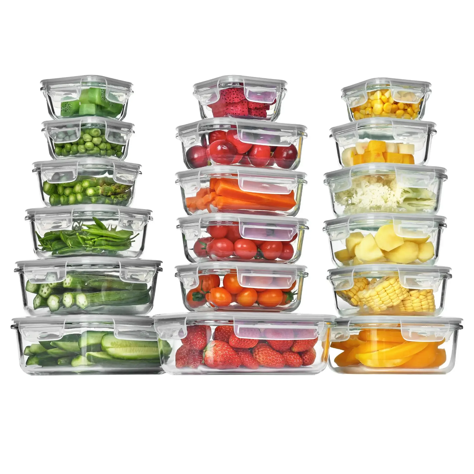 Meal Prep Oven Safe Containers - Набор из 18 стеклянных контейнеров для