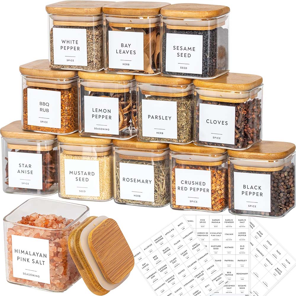 Meal Prep Glass Containers With Lids - 5oz Стеклянные Банки Набор с этикетками