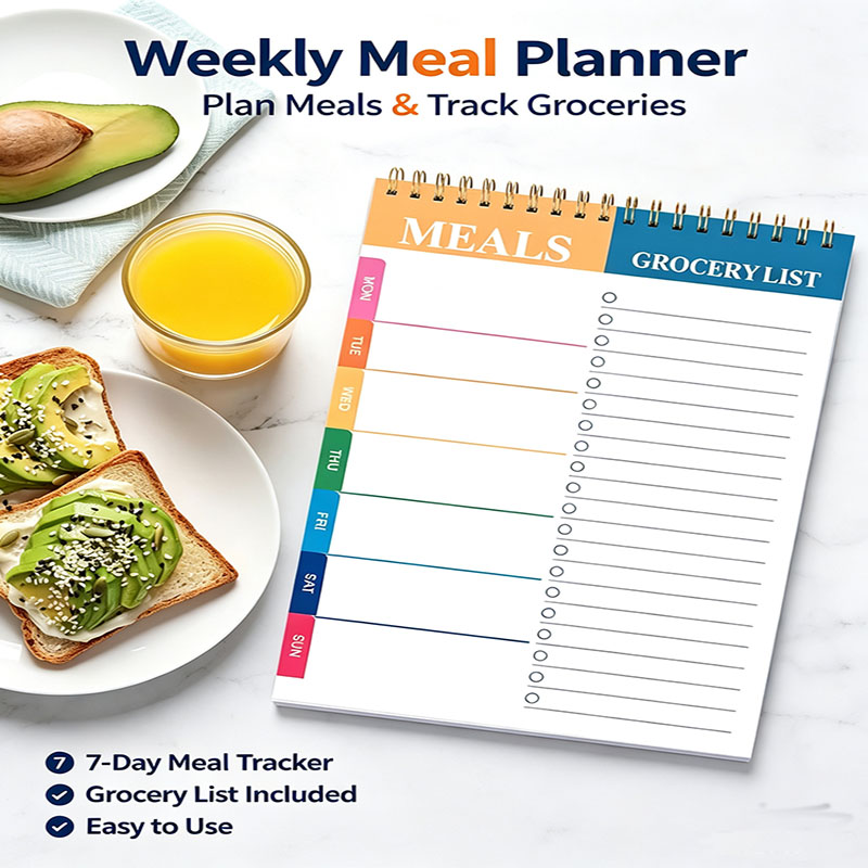 Food Prep Mat - Еженедельный планировщик питания, блокнот 5.6x8.5 дюймов,