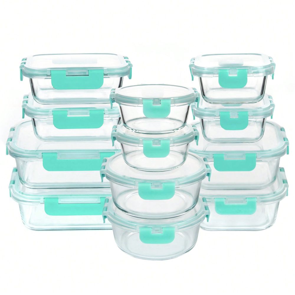 Meal Prep Glass Containers With Lids - Набор из 24 стеклянных контейнеров для