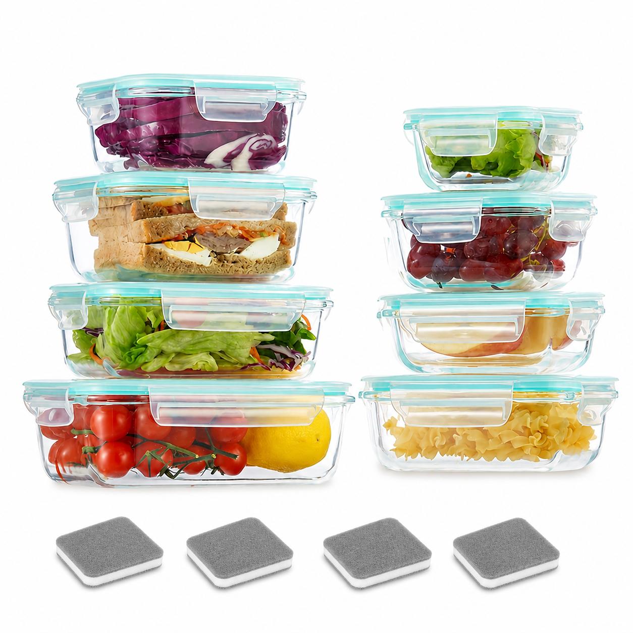 Meal Prep Glass Containers With Lids - 16 шт. герметичных стеклянных контейнеров для