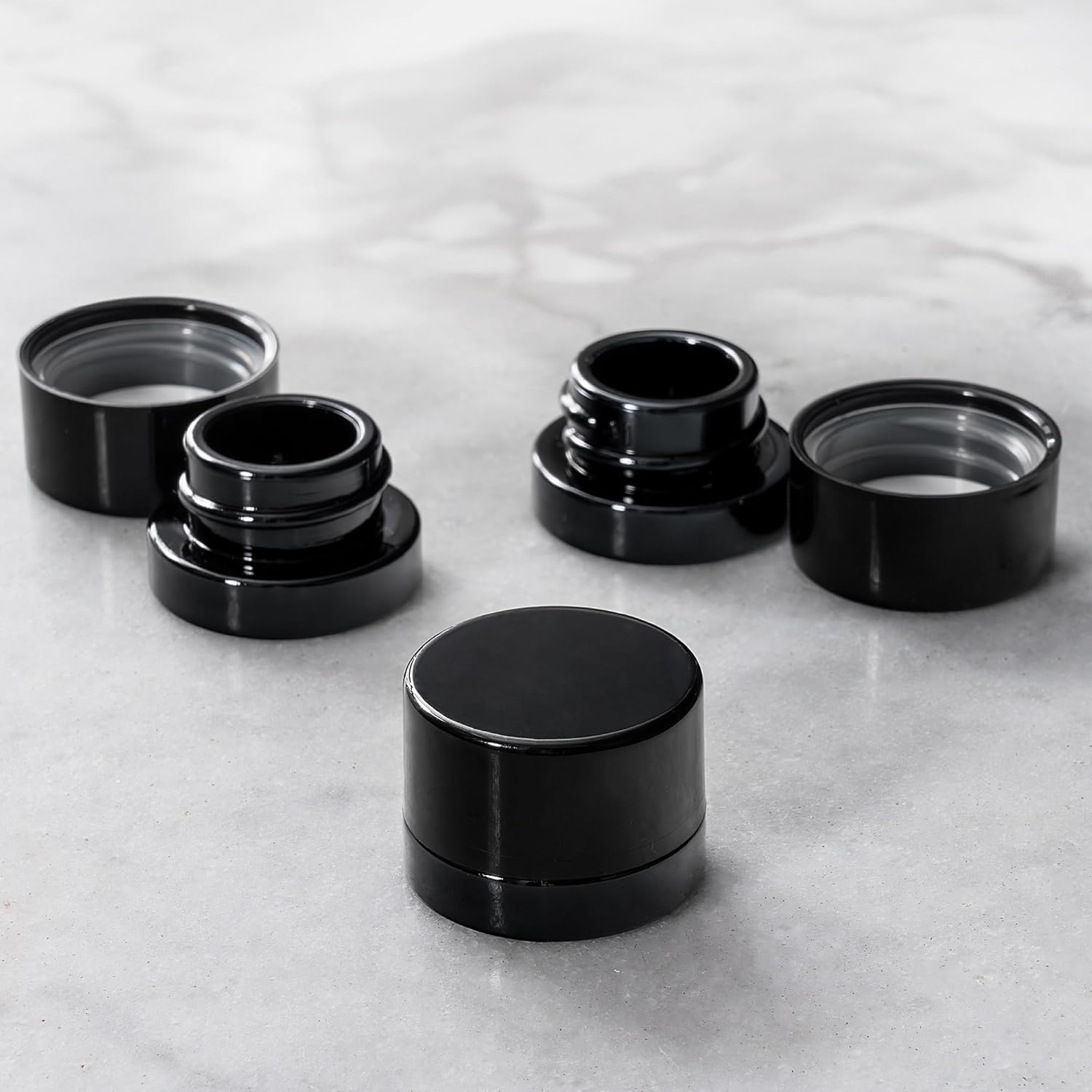 Meal Prep Glass Containers With Lids - Черные стеклянные банки толщиной 5 мл