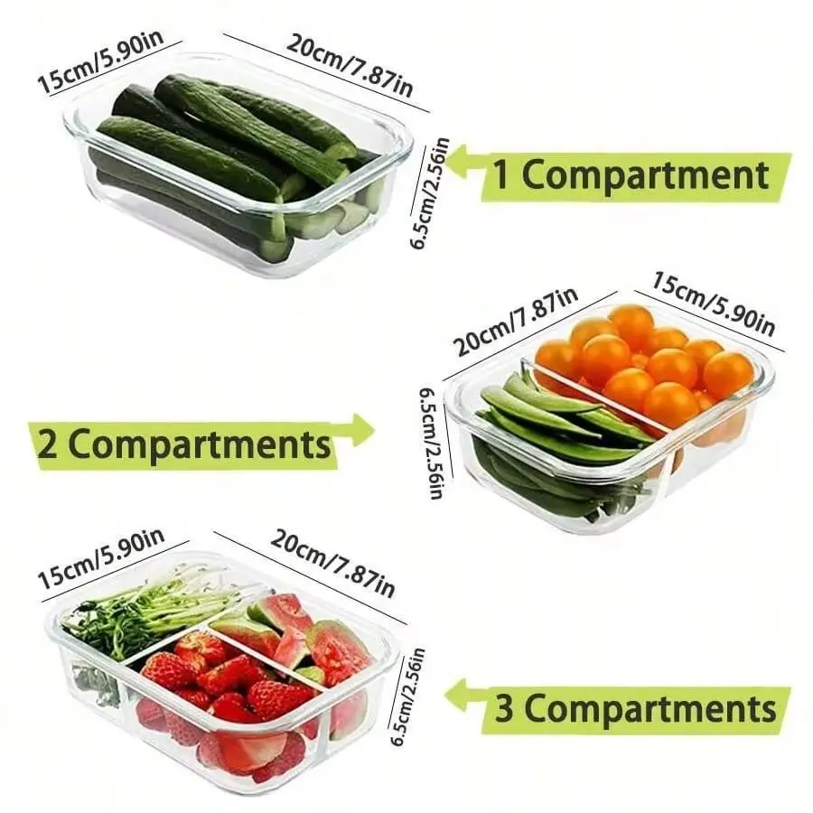 Meal Prep Glass Containers With Lids - Стеклянный контейнер для хранения продуктов с
