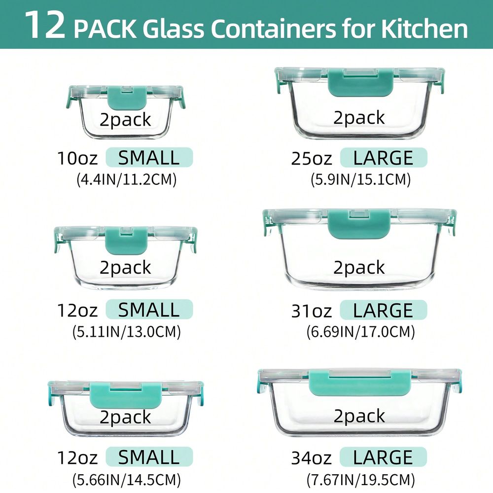 Набор из 24 стеклянных контейн – обзор и цена Meal Prep Glass Containers With Lids