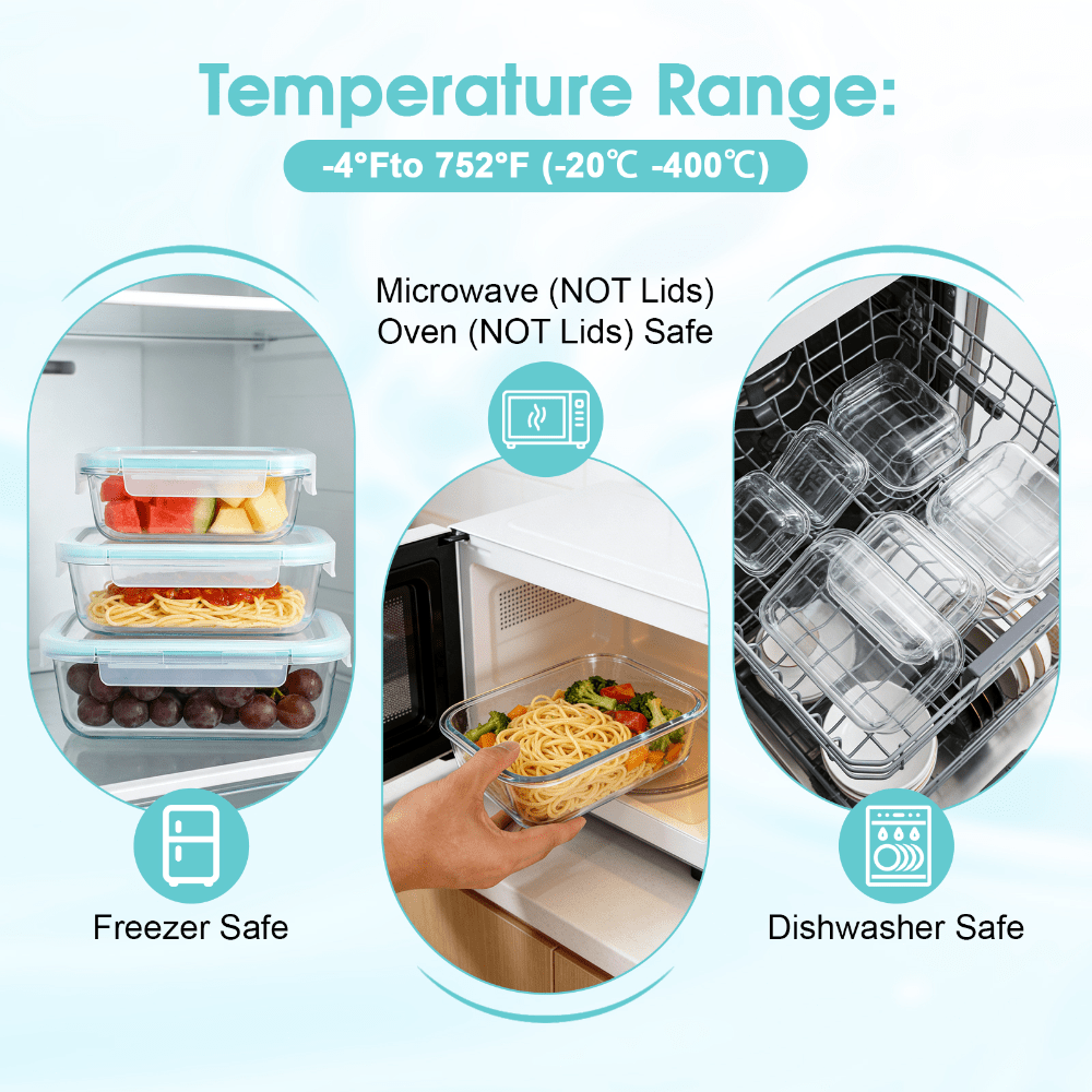 Набор из 24 стеклянных контейн – обзор и цена Meal Prep Oven Safe Containers